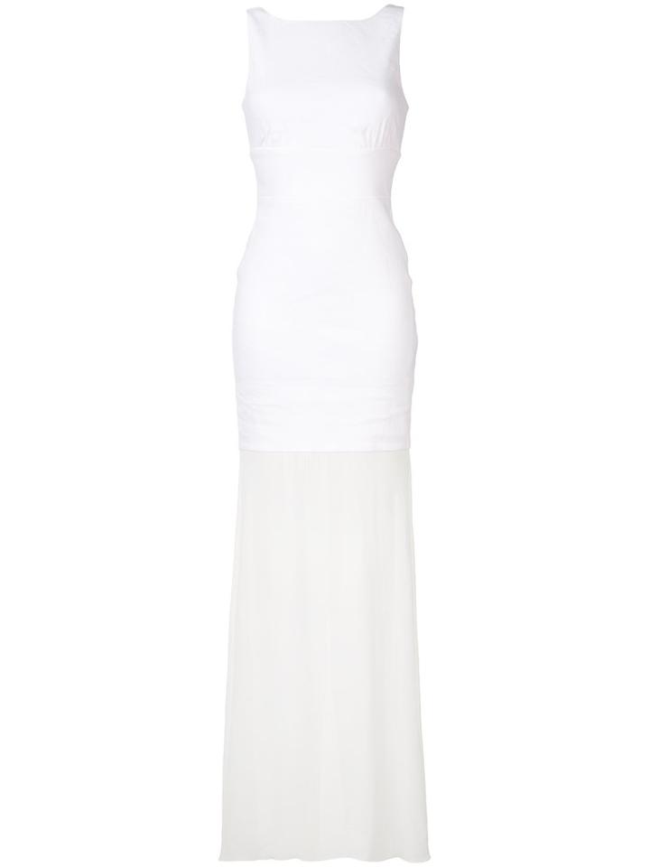 Nicole Miller - Tie Knot Back Dress - Women - Silk/linen/flax/polyester/viscose - 6, White, Silk/linen/flax/polyester/viscose