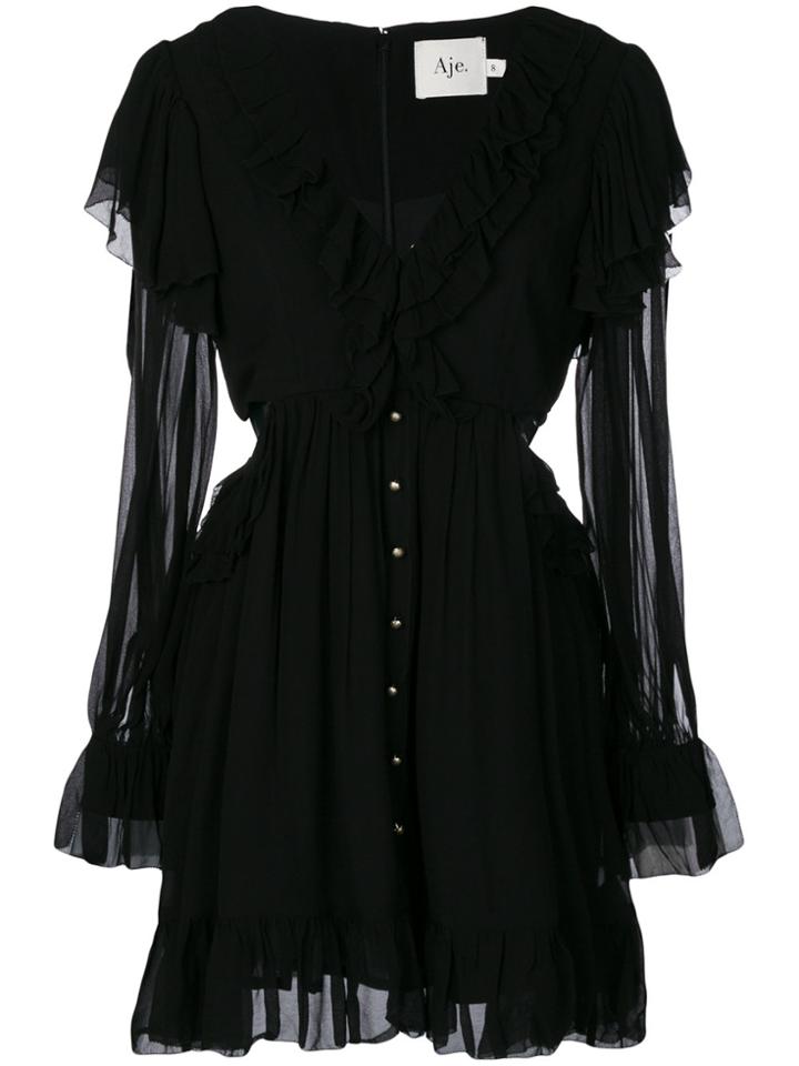 Aje. Ruffled Mini Dress - Black