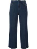 Sonia Rykiel Wide Leg Cropped Jeans, Women's, Size: 40, Blue, Cotton