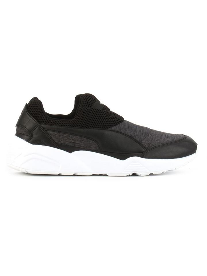 Puma Perforated Slip-on Sneakers, Men's, Size: 28, Black, Artificial Leather