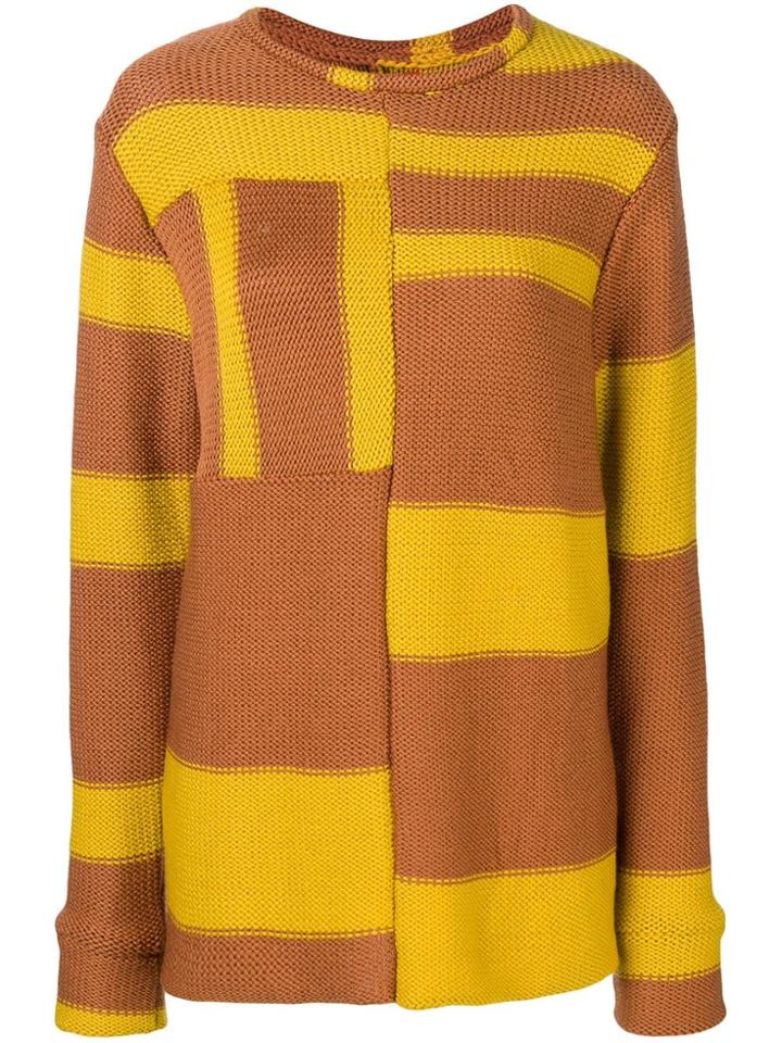Eckhaus Latta Contrasting Panels Jumper - Brown