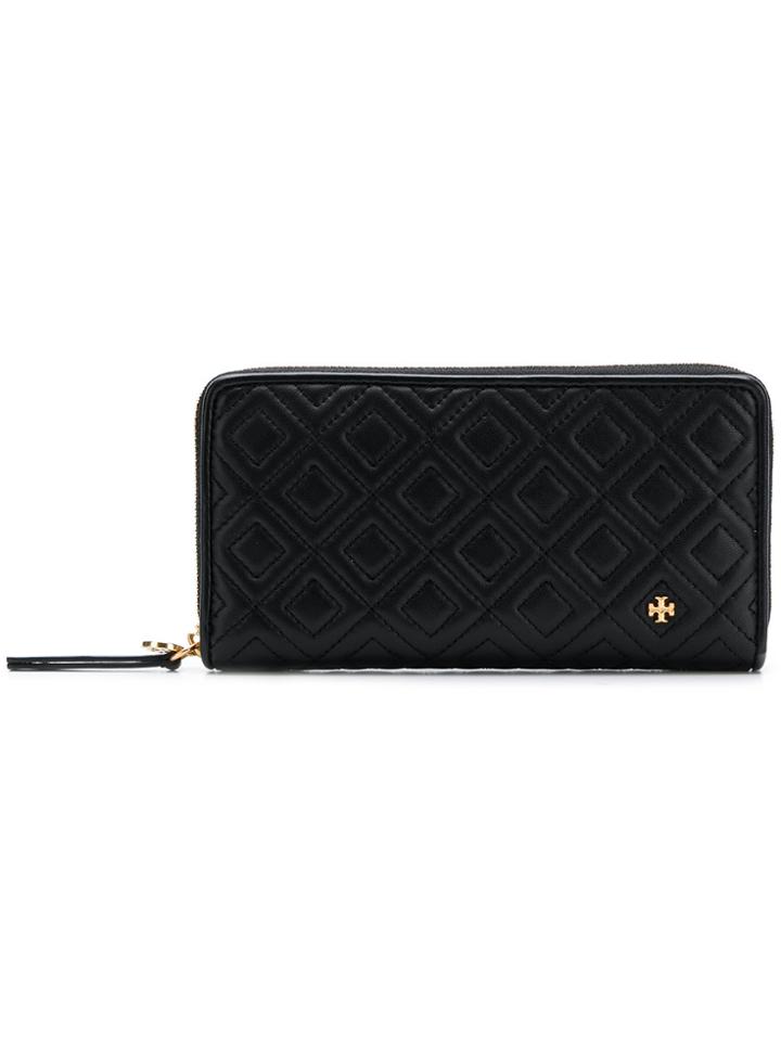 Tory Burch Quilted Zip Around Wallet - Black