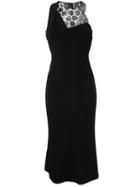 Roland Mouret Fitted Lace Insert Dress, Women's, Size: 12, Black, Viscose/acetate/nylon/polyester