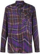 Just Cavalli Abstract Checked Shirt - Pink & Purple