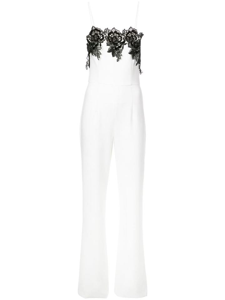 Black Halo Lace Detailed Jumpsuit - White