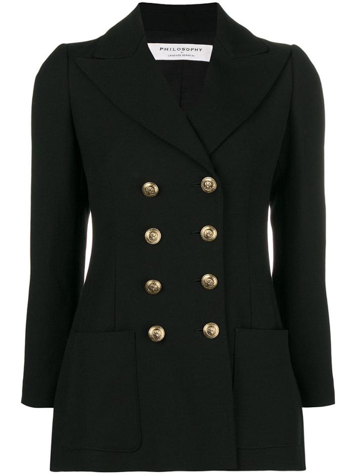 Philosophy Di Lorenzo Serafini Double Breasted Blazer - Black