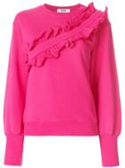 Msgm Frill Detail Sweatshirt - Pink & Purple