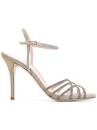 Stuart Weitzman Textured Strappy Sandals - Metallic