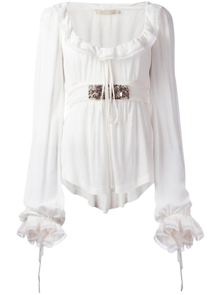 Amen Frilled Blouse - White