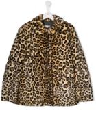 Bonpoint Leopard Print Coat - Brown