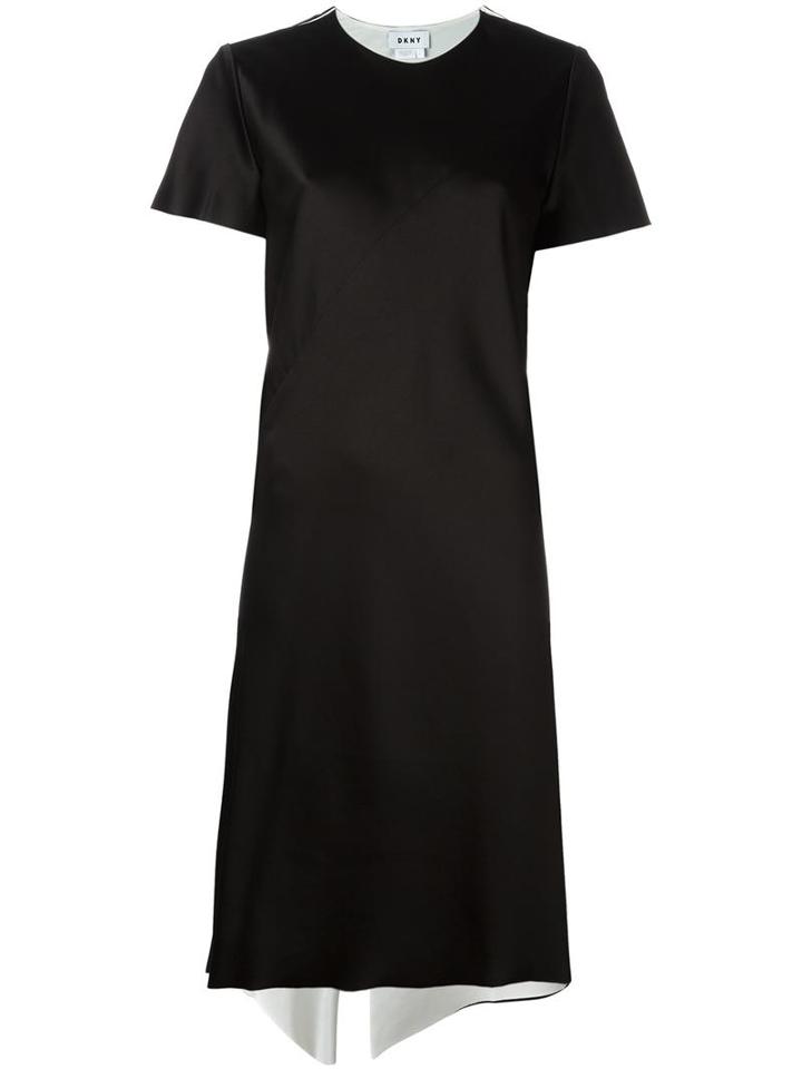 Dkny Reversible Satin Dress, Women's, Size: 10, Black, Polyester/triacetate