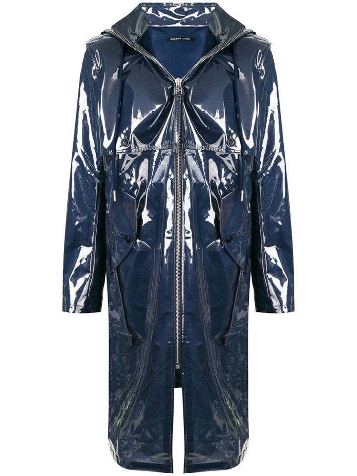 Helmut Lang Zipped Single-breasted Coat - Blue