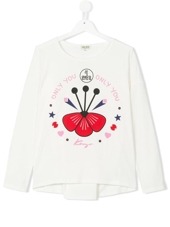 Kenzo Kids - Tanami Only You Top - Kids - Cotton/spandex/elastane - 14 Yrs, White