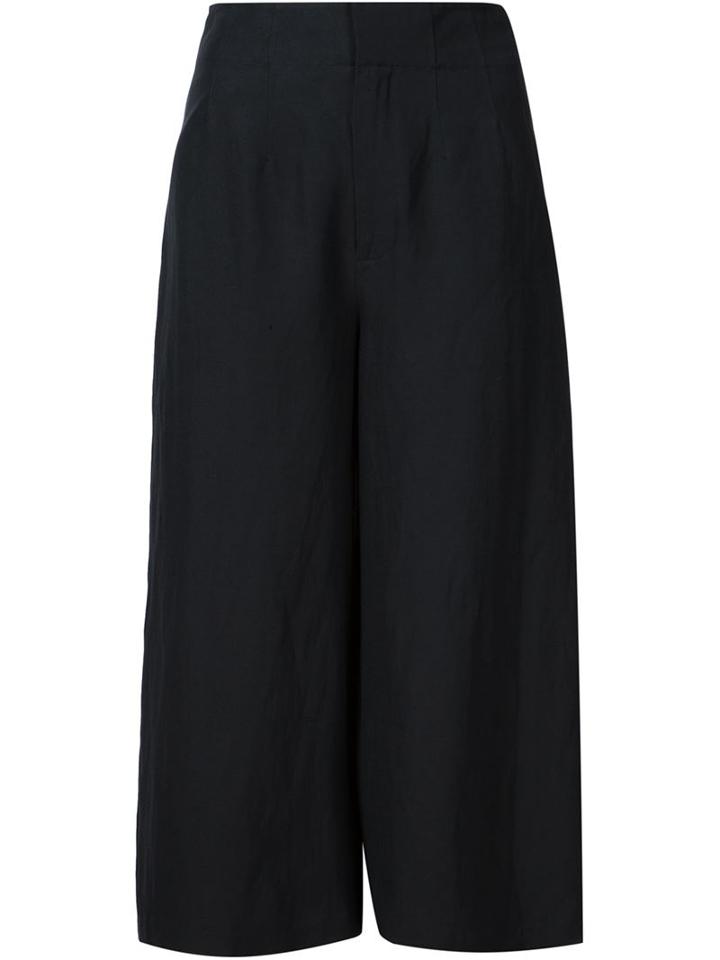 Derek Lam 10 Crosby Cropped Palazzo Pants, Women's, Size: 2, Black, Viscose/linen/flax