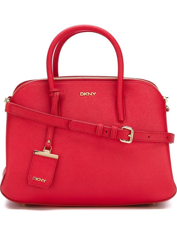 Dkny Saffiano City Zip Satchel, Women's, Red, Leather