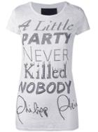 Philipp Plein Slogan Print T-shirt, Women's, Size: Medium, White, Cotton/polyester