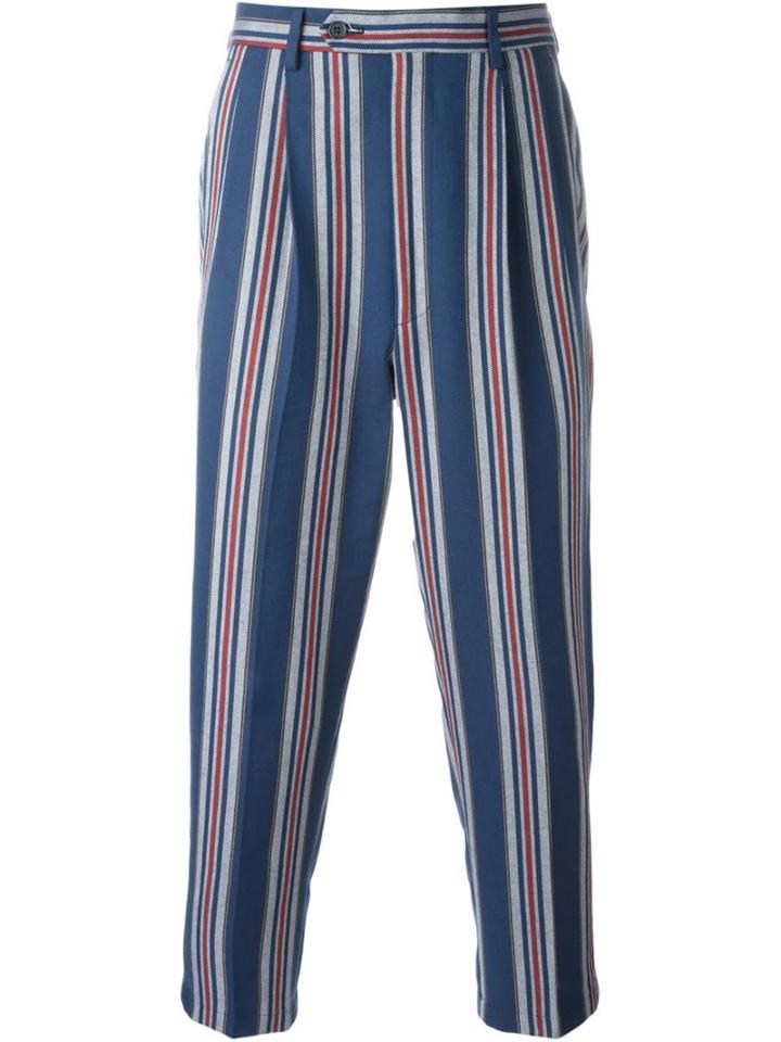 Lc23 Striped Trousers, Men's, Size: 40, Blue, Cotton
