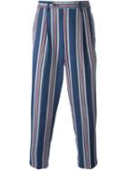 Lc23 Striped Trousers, Men's, Size: 40, Blue, Cotton