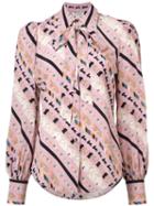Marc Jacobs - Patterned Blouse - Women - Silk - 6, Pink/purple, Silk