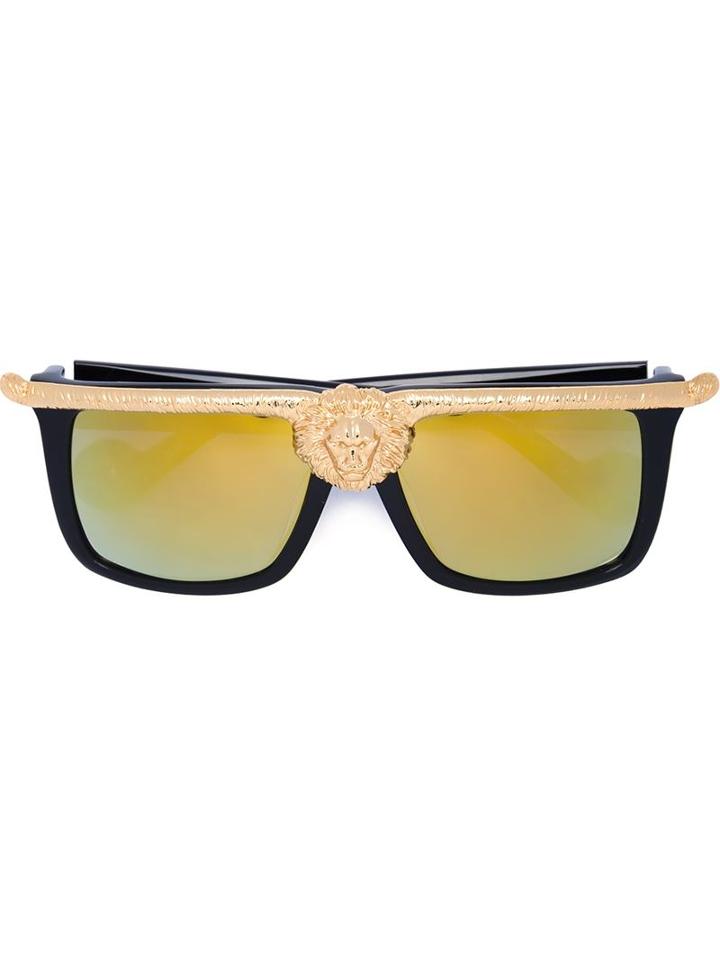 Anna Karin Karlsson 'lion' Sunglasses, Men's, Black, Acetate/24kt Gold