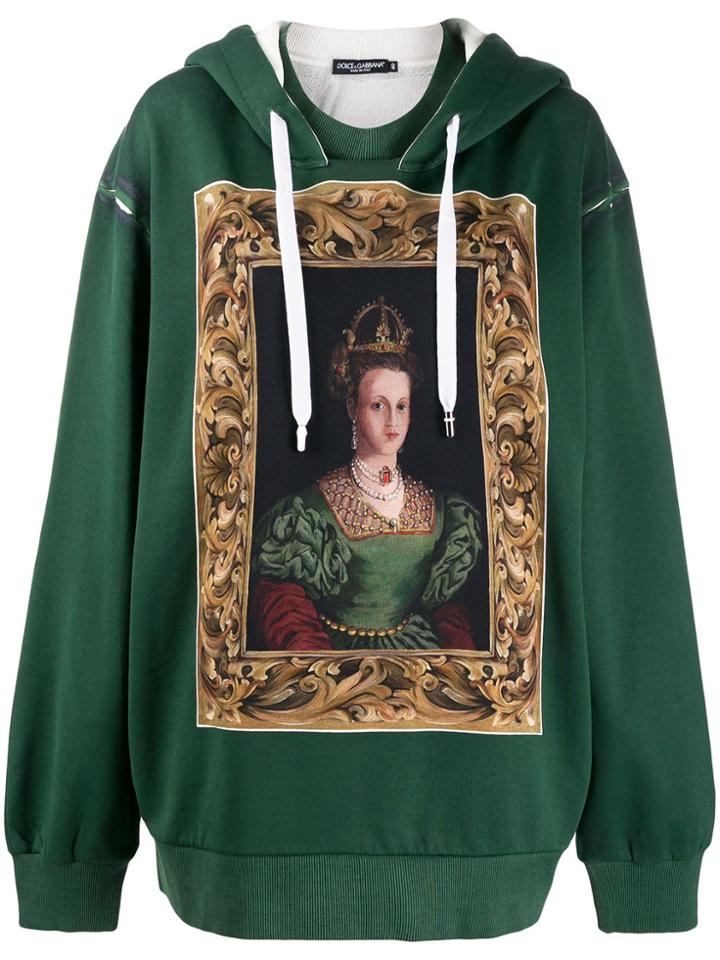 Dolce & Gabbana Oversized Queen-print Hoodie - Green