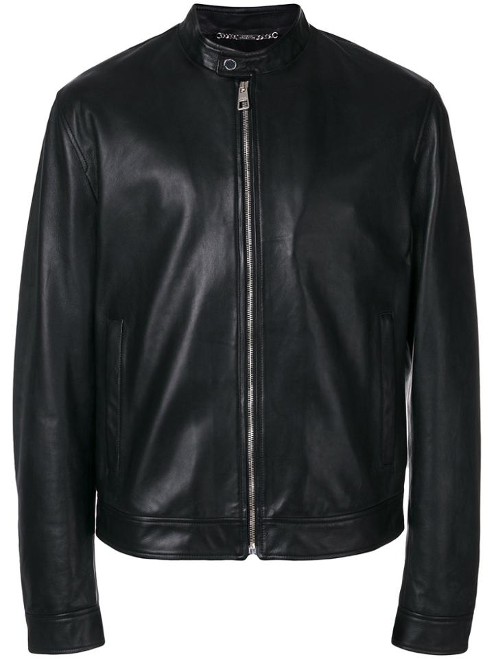 Versace Collection Classic Leather Jacket - Black