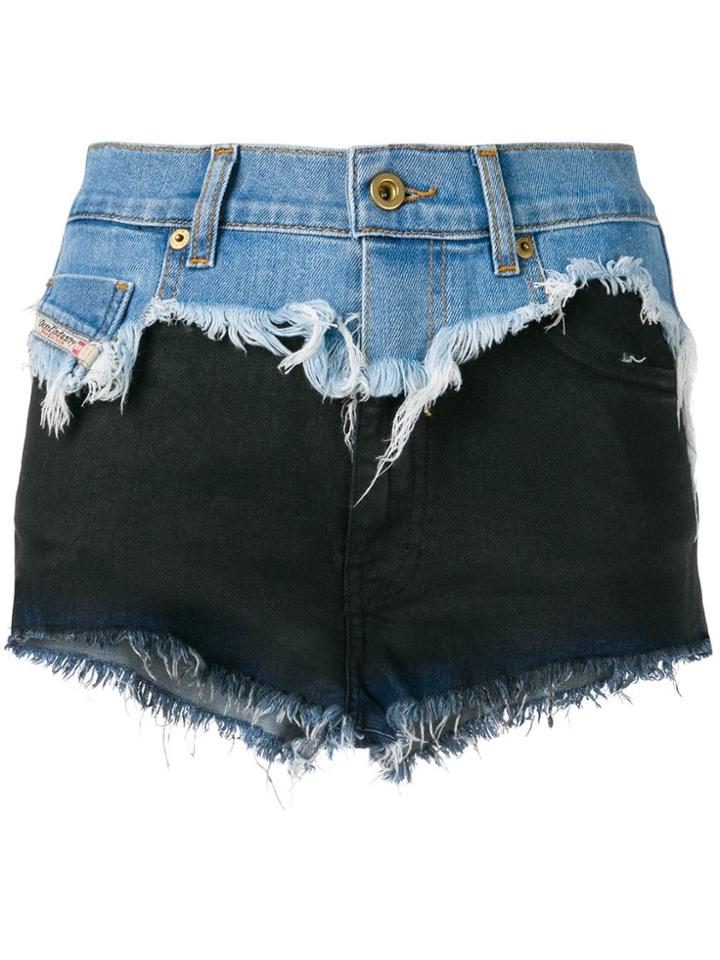 Diesel Frayed Denim Shorts - Blue
