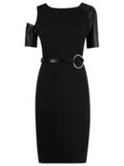 Gloria Coelho Midi Dress, Women's, Size: Pp, Black, Leather/polyester/viscose