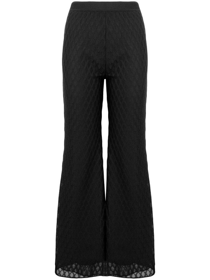 M Missoni Flared Lace Trousers - Black