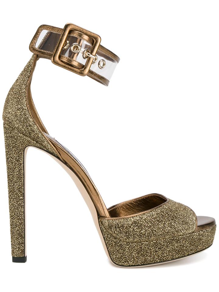 Jimmy Choo Mayner 130 Lurex Sandals - Metallic