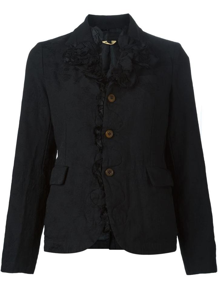 Comme Des Garçons Comme Des Garçons Ruffled Blazer, Women's, Size: Small, Black, Polyester