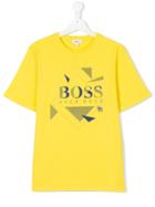 Boss Kids Logo Print T-shirt - Yellow & Orange