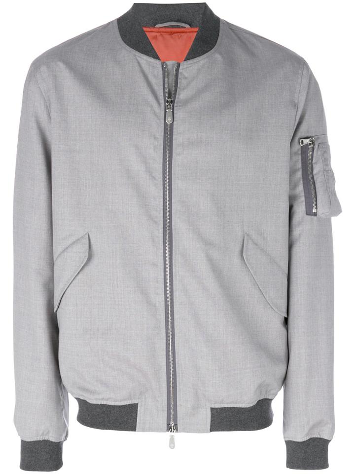 Eleventy Zipped Bomber Jacket - Grey
