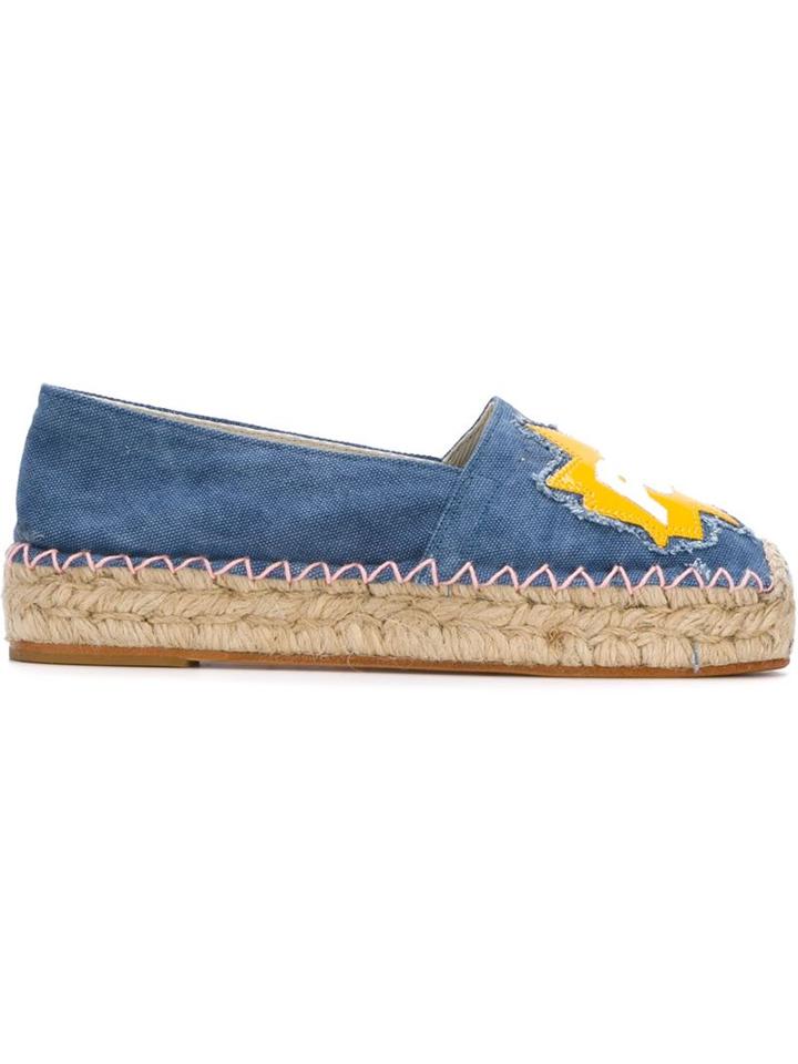 Chiara Ferragni Pow Bang Espadrilles, Women's, Size: 37, Blue, Cotton/leather