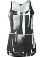 Ann Demeulemeester Abstract Print Tank Top, Women's, Size: 38, Black, Cotton