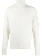 Tom Ford Ribbed Detail Roll Neck Jumper - Neutrals