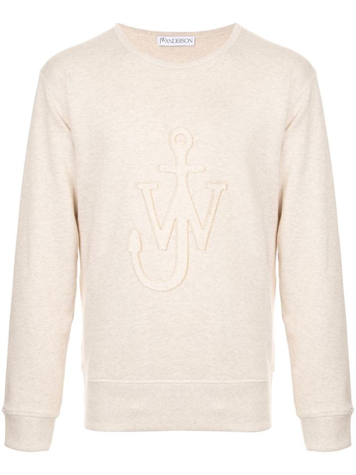 Jw Anderson Embossed Logo Sweatshirt - Neutrals