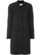 Mm6 Maison Margiela Single Breasted Coat, Women's, Size: 40, Black, Wool