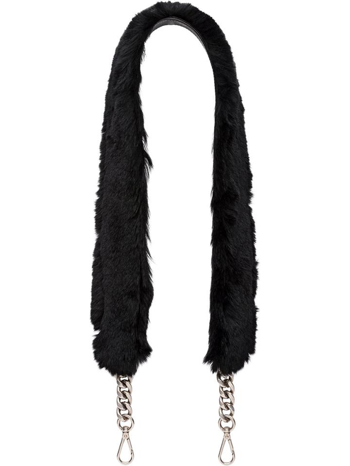Miu Miu Detachable Fur Strap - Black