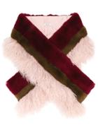 P.a.r.o.s.h. Two Tone Fur Stole - Pink & Purple
