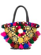 Figue Pom Pom Tassel Tote Bag - Multicolour