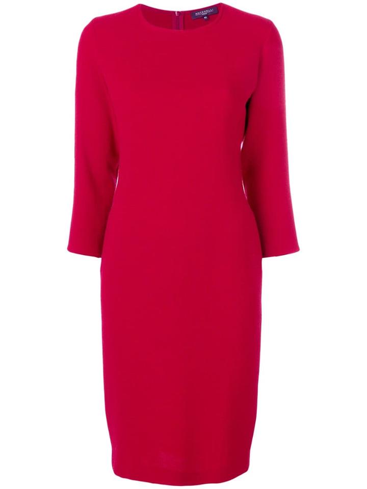 Antonelli Fitted Pencil Dress - Red