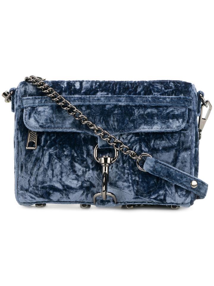 Rebecca Minkoff Mini Mac Velvet Shoulder Bag - Blue
