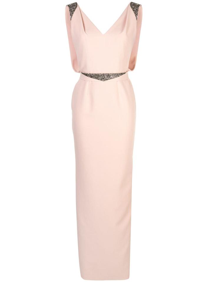 Safiyaa London V-back Empire Line Dress - Pink