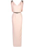 Safiyaa London V-back Empire Line Dress - Pink