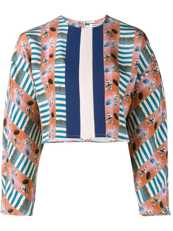 Tata Naka Printed Cropped Blouse - Multicolour
