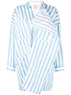 Maison Rabih Kayrouz Asymmetric Striped Shirt Dress - White