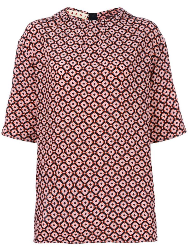 Marni Tracery Print Top, Women's, Size: 38, Pink/purple, Silk