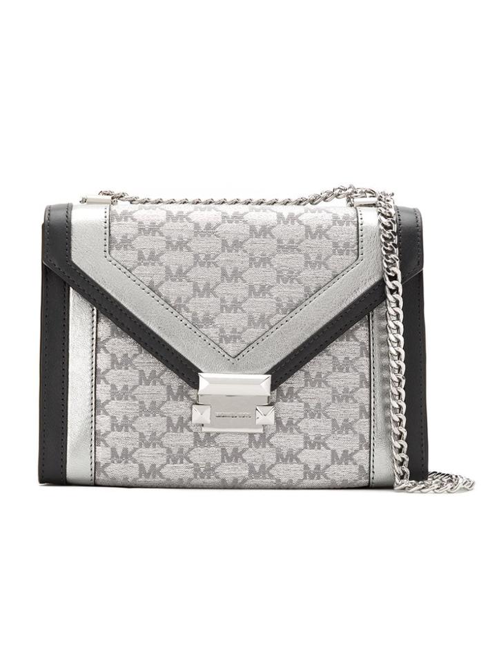 Michael Michael Kors Envelope Logo Cross-body Bag - Silver