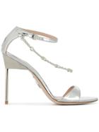 Miu Miu Chain Heeled Sandals - Silver
